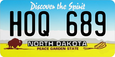 ND license plate HOQ689