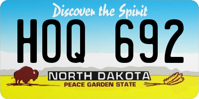 ND license plate HOQ692