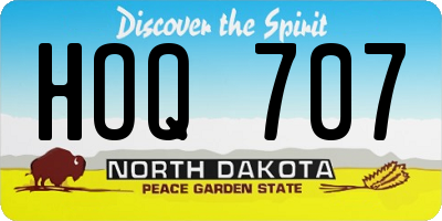 ND license plate HOQ707