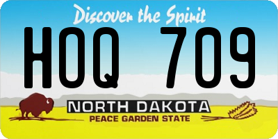 ND license plate HOQ709