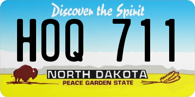 ND license plate HOQ711