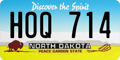 ND license plate HOQ714