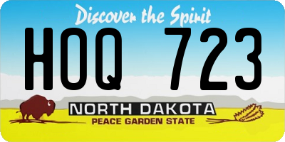 ND license plate HOQ723
