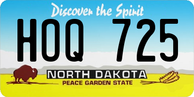 ND license plate HOQ725