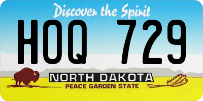 ND license plate HOQ729