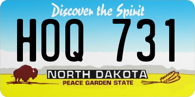 ND license plate HOQ731