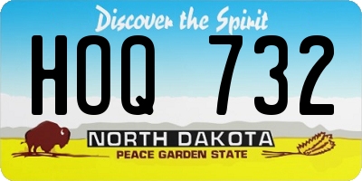ND license plate HOQ732