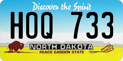 ND license plate HOQ733