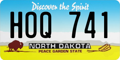 ND license plate HOQ741