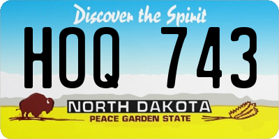 ND license plate HOQ743