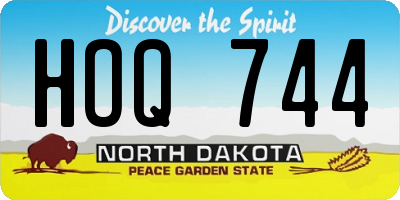 ND license plate HOQ744