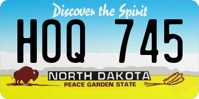 ND license plate HOQ745