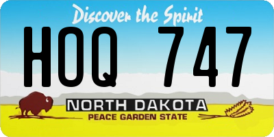 ND license plate HOQ747