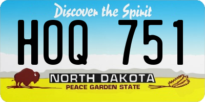 ND license plate HOQ751