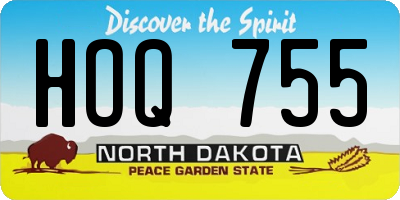 ND license plate HOQ755