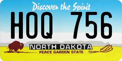 ND license plate HOQ756