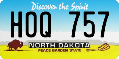 ND license plate HOQ757