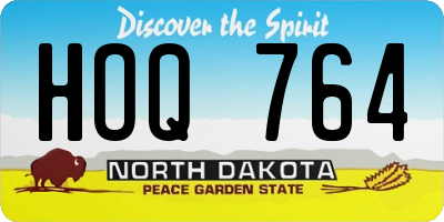 ND license plate HOQ764