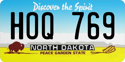 ND license plate HOQ769