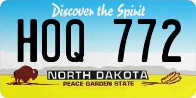 ND license plate HOQ772