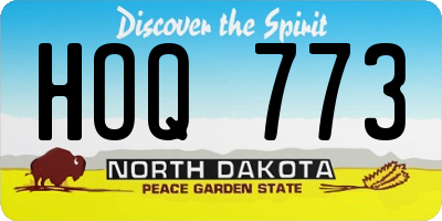 ND license plate HOQ773