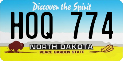 ND license plate HOQ774