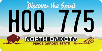 ND license plate HOQ775