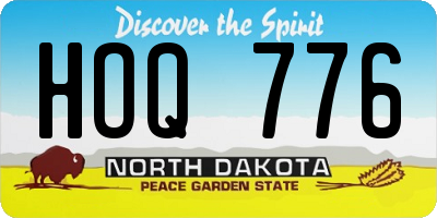 ND license plate HOQ776