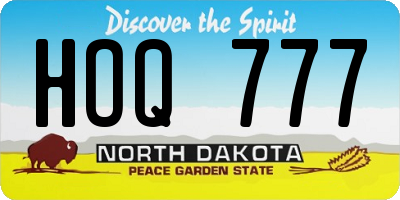 ND license plate HOQ777