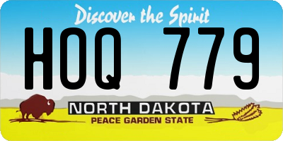 ND license plate HOQ779