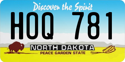ND license plate HOQ781