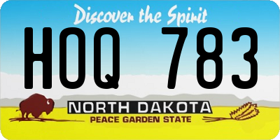 ND license plate HOQ783