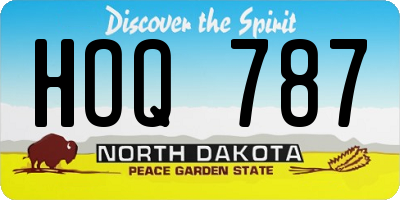 ND license plate HOQ787
