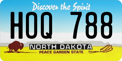 ND license plate HOQ788