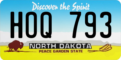 ND license plate HOQ793