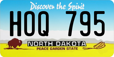 ND license plate HOQ795