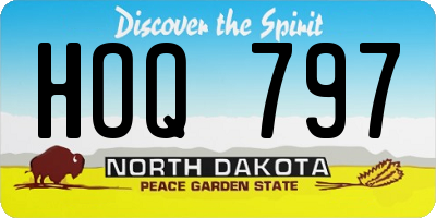 ND license plate HOQ797