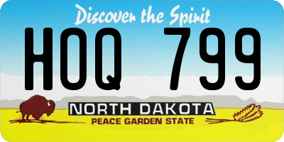 ND license plate HOQ799