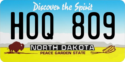 ND license plate HOQ809