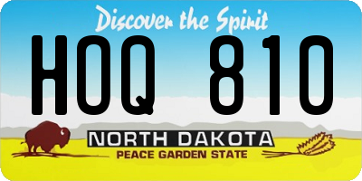 ND license plate HOQ810
