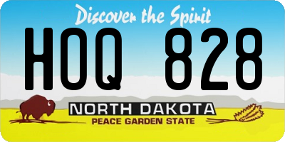 ND license plate HOQ828