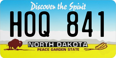 ND license plate HOQ841