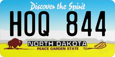 ND license plate HOQ844