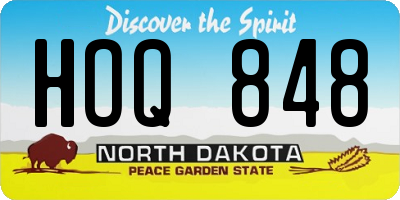 ND license plate HOQ848