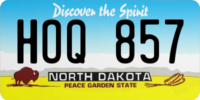 ND license plate HOQ857