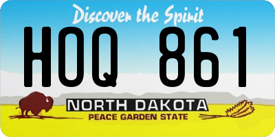 ND license plate HOQ861