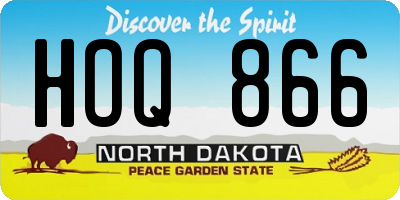 ND license plate HOQ866