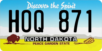 ND license plate HOQ871