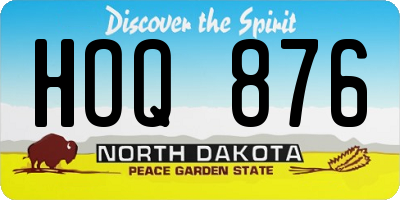 ND license plate HOQ876