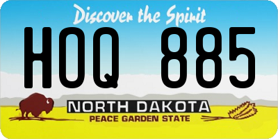 ND license plate HOQ885